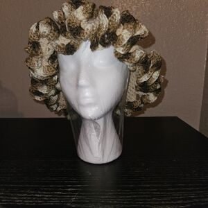 Brown and Cream Crochet Hair Accessory